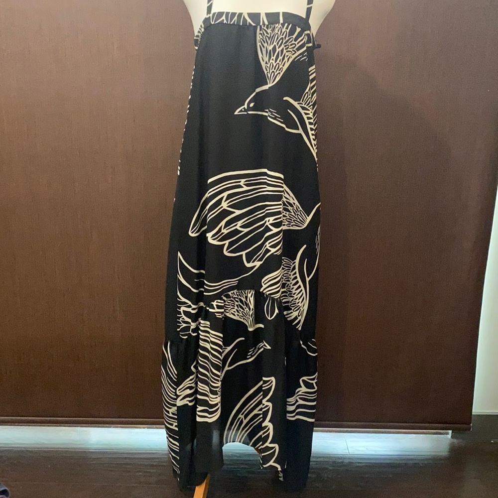 Anthropologie black & white bird dress